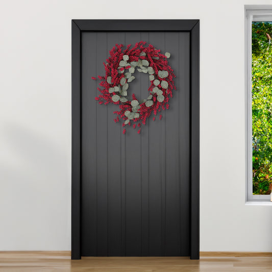 29" EUCALYPTUS/BERRY WREATH