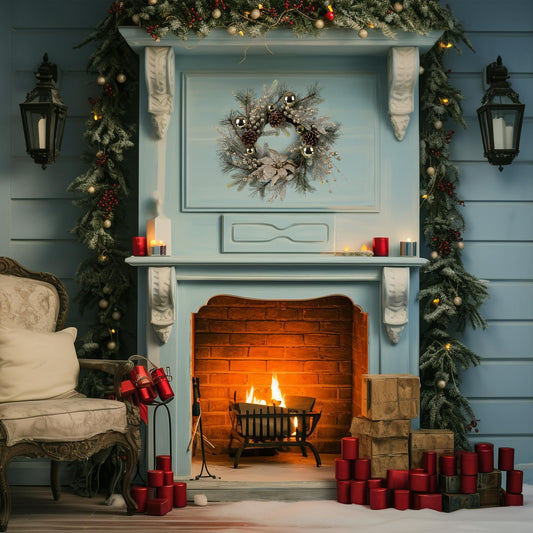 20-Inch Christmas Wreath with Warm Lights | Pre-Lit Lighted Door Decoration