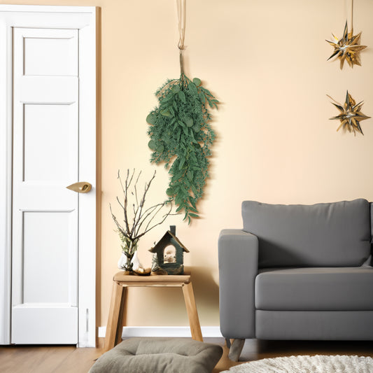 32.5" LEAVES TEARDROP WREATH